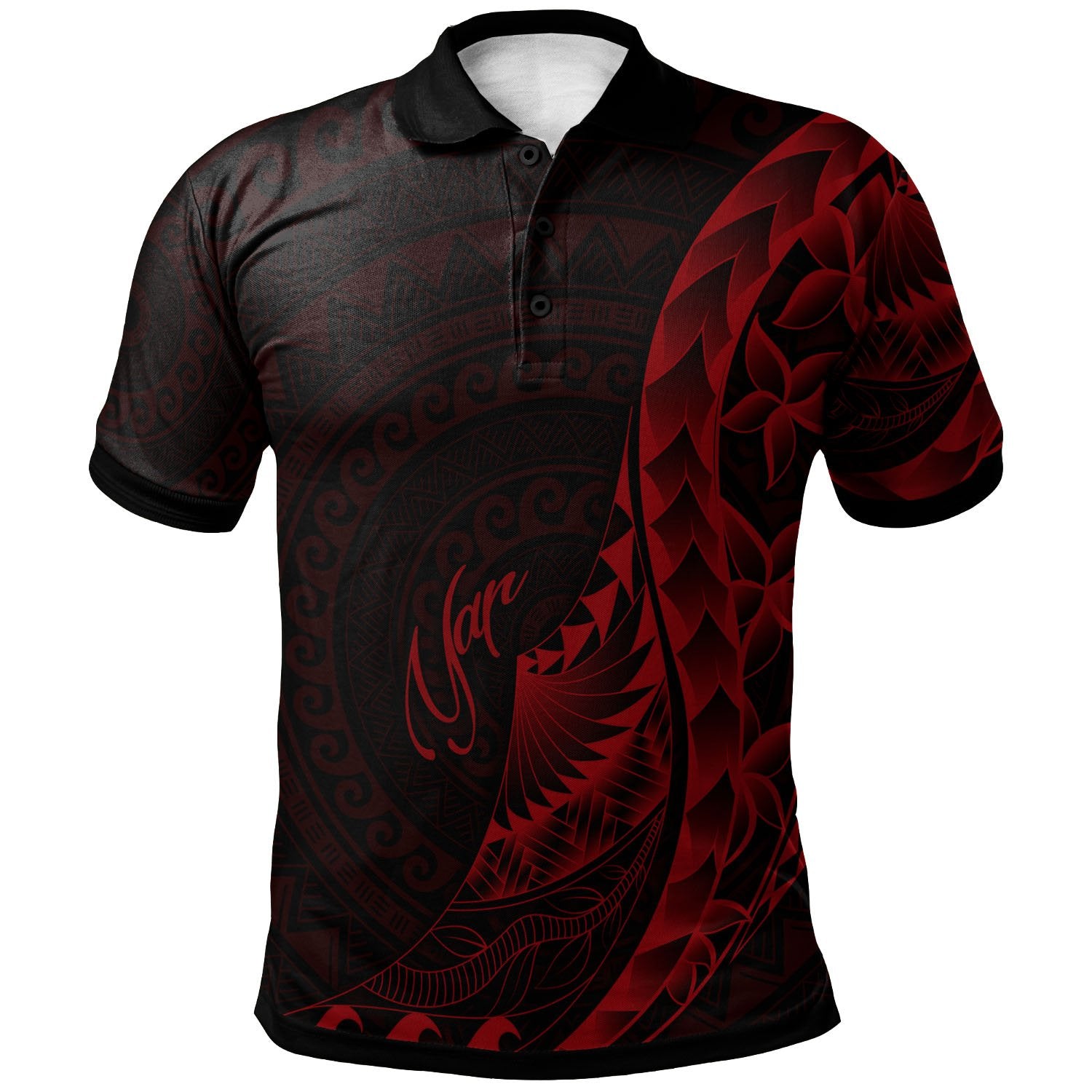 Yap Polo Shirt Polynesian Pattern Style Red Color Unisex Red - Polynesian Pride