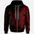 Tuvalu Zip Hoodie Polynesian Pattern Style Red Color Unisex Red - Polynesian Pride