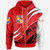 Tonga Zip Hoodie Custom Symmetrical Lines Unisex Red - Polynesian Pride