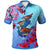 Guam Polo Shirt Koko Bird With Map Unisex Blue - Polynesian Pride