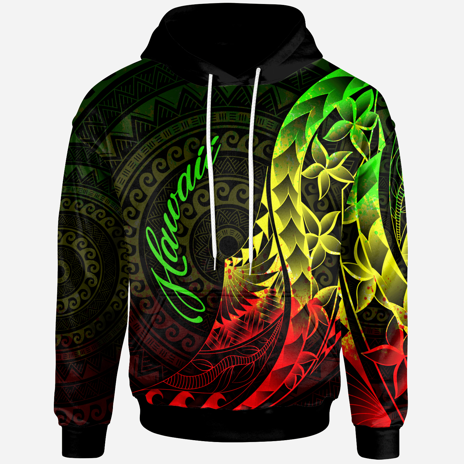 Hawaii Hoodie Polynesian Pattern Style Reggae Color Unisex Reggae - Polynesian Pride