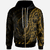 Cook Islands Zip Hoodie Polynesian Pattern Style Gold Color Unisex Gold - Polynesian Pride