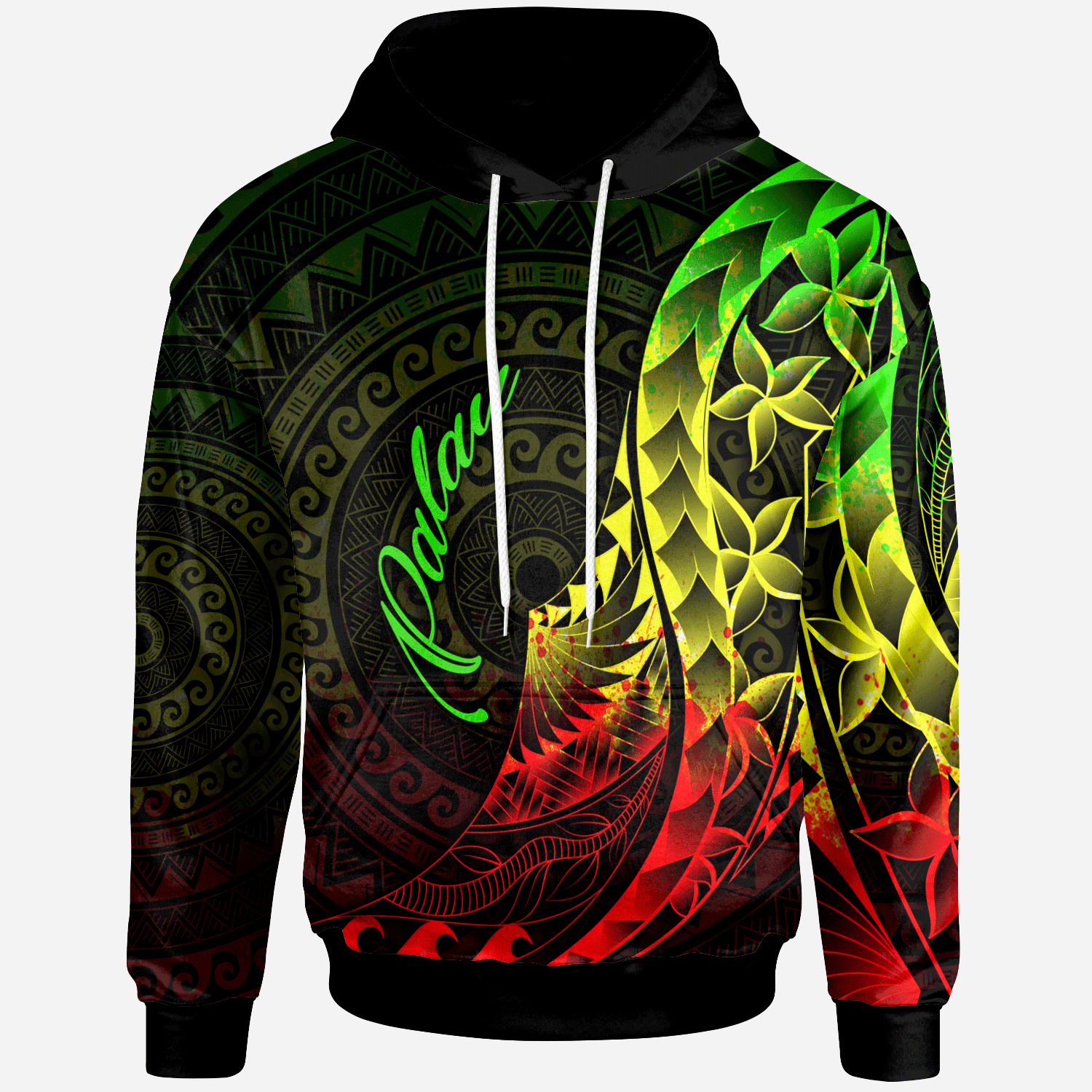 Palau Hoodie Polynesian Pattern Style Reggae Color Unisex Reggae - Polynesian Pride