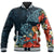 Hawaii Turtle Shark Manta Ray Hibiscus Plumeria Baseball Jacket - AH Unisex Black - Polynesian Pride