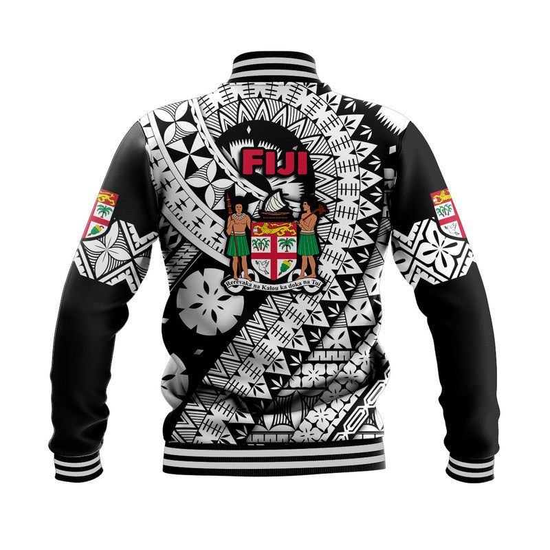 Fiji Day Baseball Jacket Masi Kesa Black Style LT9 - Polynesian Pride