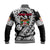 (Custom Personalised) Fiji Day Baseball Jacket Masi Kesa Black Style LT9 - Polynesian Pride