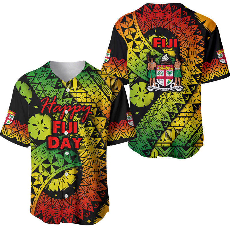 Fiji Day Baseball Jersey Masi Kesa Reggae Style LT9 Reggae - Polynesian Pride