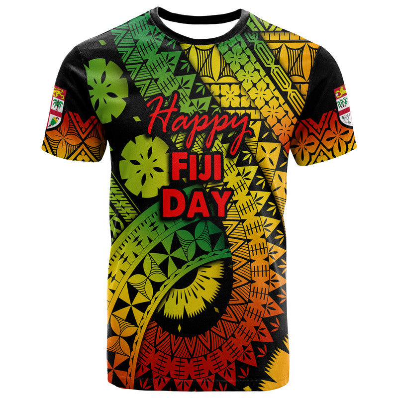 Custom Fiji Day T Shirt Masi Kesa Reggae Style LT9 Reggae - Polynesian Pride