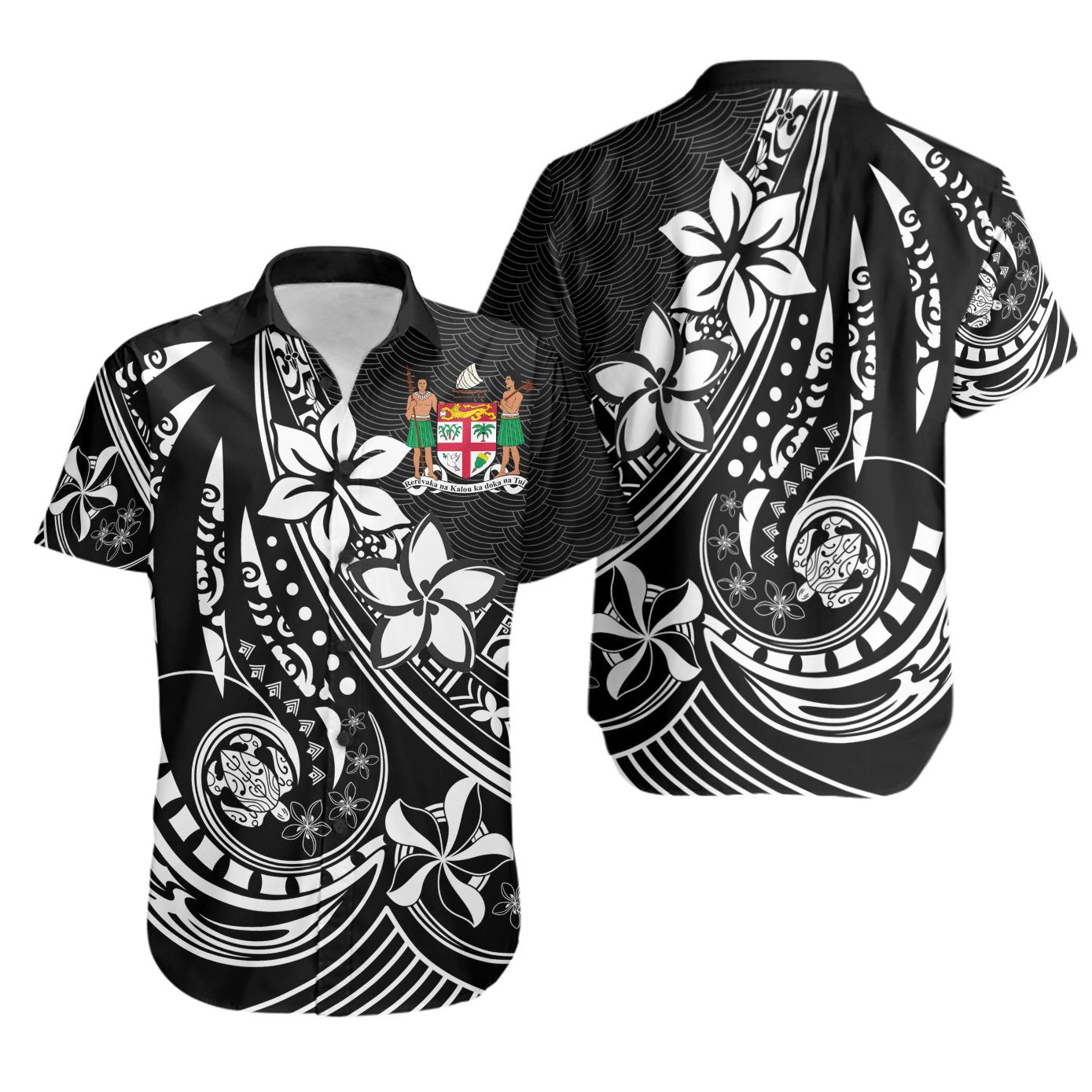 Fiji Shirt - The Flow OF Ocean Unisex Black - Polynesian Pride