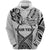 Custom Fiji Rugby Hoodie Polynesian Waves Style Unisex White - Polynesian Pride