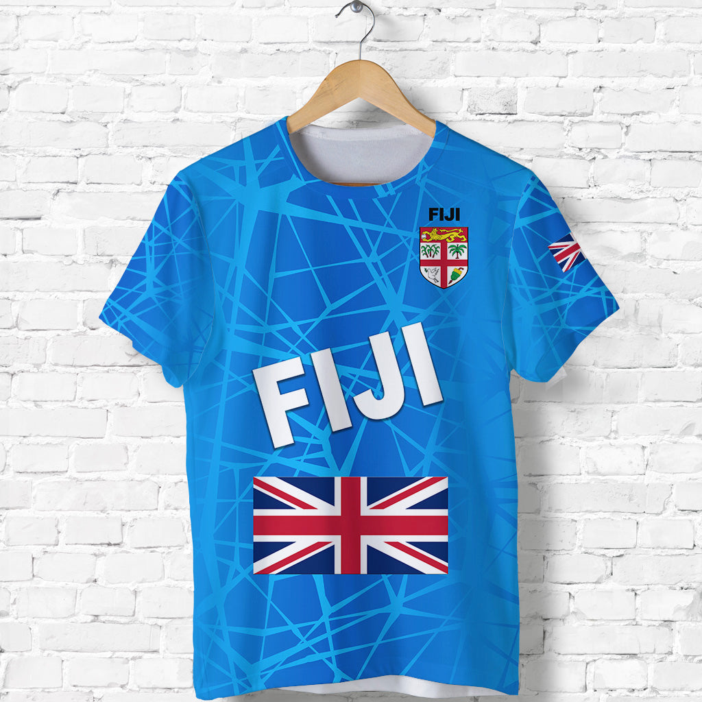 Fiji Flag T Shirt Sporty Version Blue LT8 Unisex Blue - Polynesian Pride