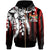 Fiji Zip Hoodie Vertical Stripes Style Unisex Red - Polynesian Pride