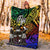 Fiji Premium Blanket - Rainbow Polynesian Pattern Crest - Polynesian Pride