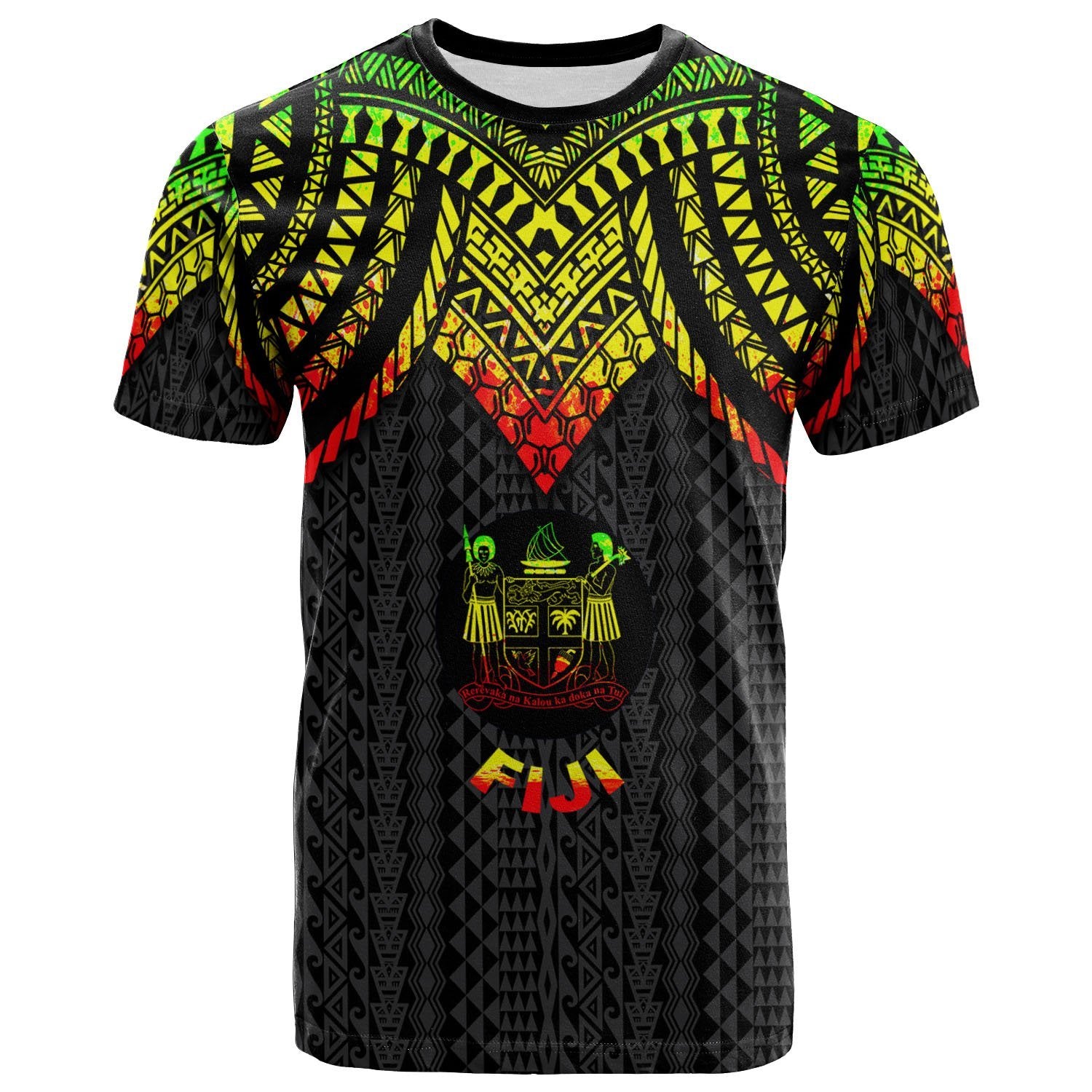 Fiji T Shirt Polynesian Armor Style Reggae Unisex Art - Polynesian Pride