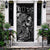 Fiji Door Cover Turtle Hibiscus Black Black - Polynesian Pride