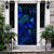 Fiji Door Cover Turtle Hibiscus Blue Blue - Polynesian Pride