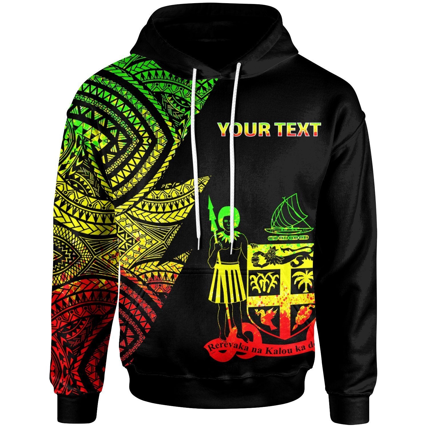 Fiji Custom Personalized Hoodie Flash Style Reggae Unisex Reggae - Polynesian Pride