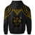 Fiji Custom Zip up Hoodie Polynesian Armor Style Gold - Polynesian Pride