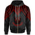 Fiji Custom Zip up Hoodie Polynesian Armor Style Red Unisex Red - Polynesian Pride