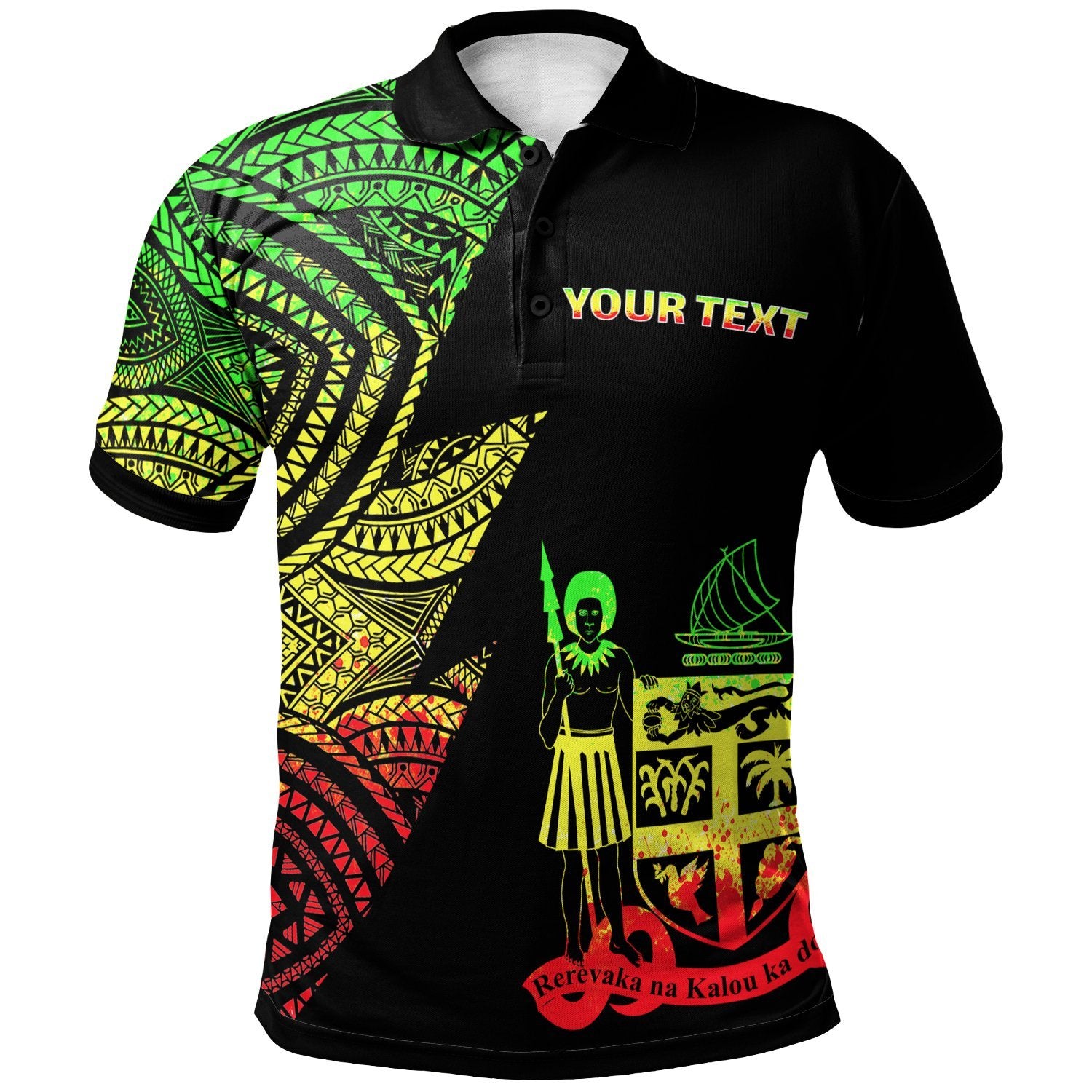 Fiji Custom Polo Shirt Flash Style Reggae Unisex Reggae - Polynesian Pride