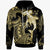 Fiji Hoodie Hammerhead Shark Tribal Pattern Unisex Gold - Polynesian Pride