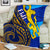 Fiji Premium Blanket - Flag's Color With Gold Polynesian Pattern - LT20 White - Polynesian Pride