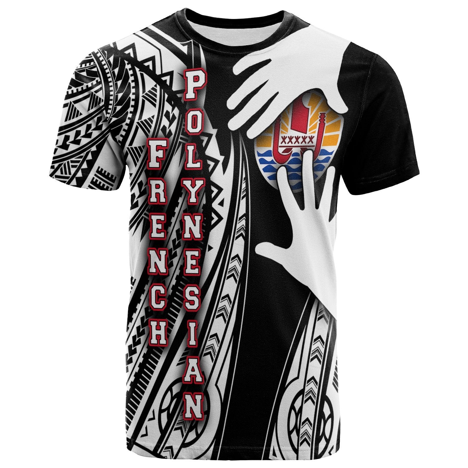 French Polynesia T Shirt Touch My Heart Unisex Black - Polynesian Pride