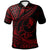 Yap Polo Shirt Plumeria Flowers Red Version Unisex Black - Polynesian Pride