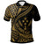 Kosrae Polo Shirt Plumeria Flowers Gold Version Unisex Black - Polynesian Pride