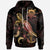 Tuvalu Polynesian Hoodie Turtle With Blooming Hibiscus Gold Unisex Gold - Polynesian Pride