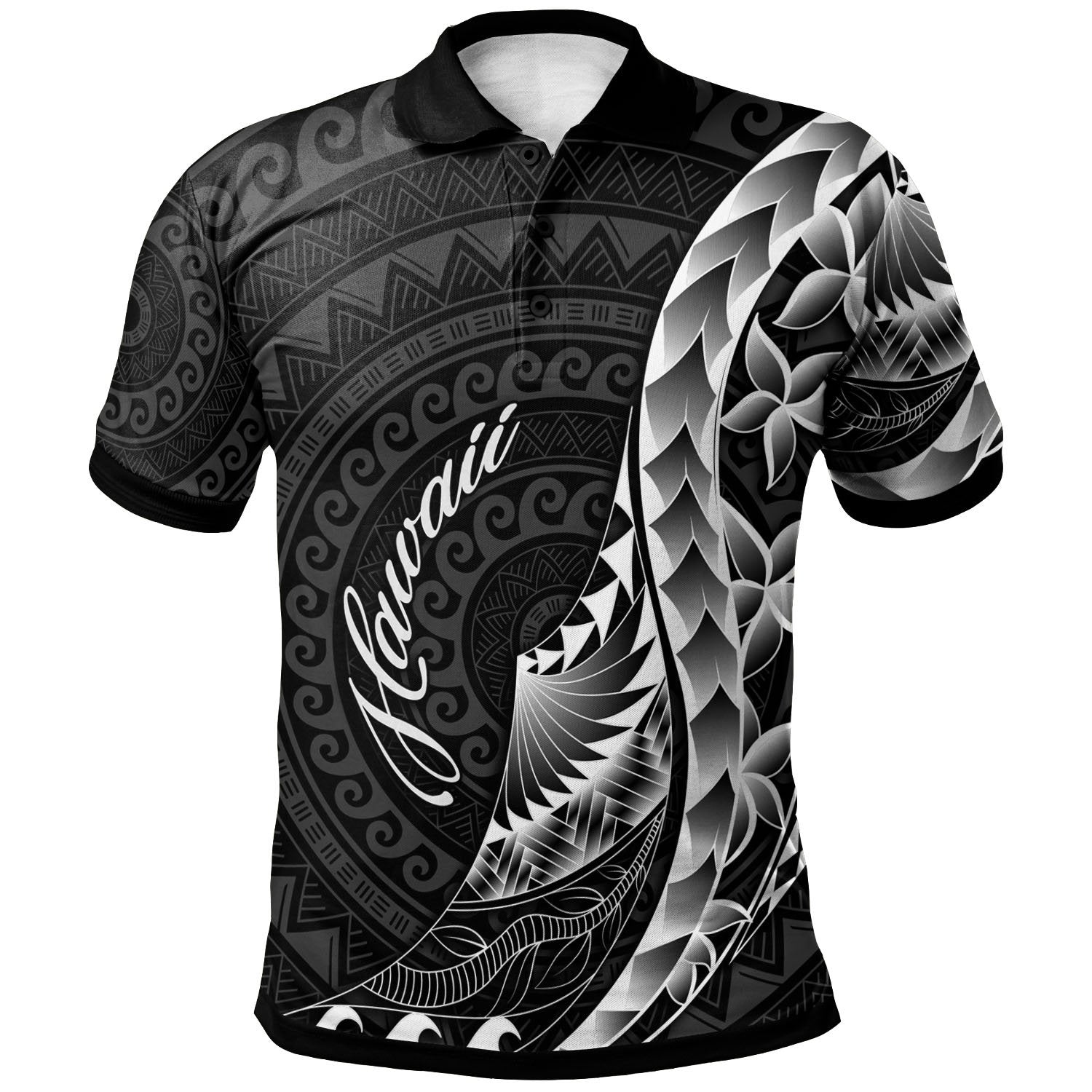 Hawaii Polo Shirt Polynesian Pattern Style Unisex Black - Polynesian Pride