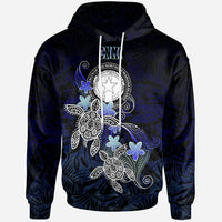 CNMI Polynesian Hoodie Blue Turtle Couple Blue - Polynesian Pride