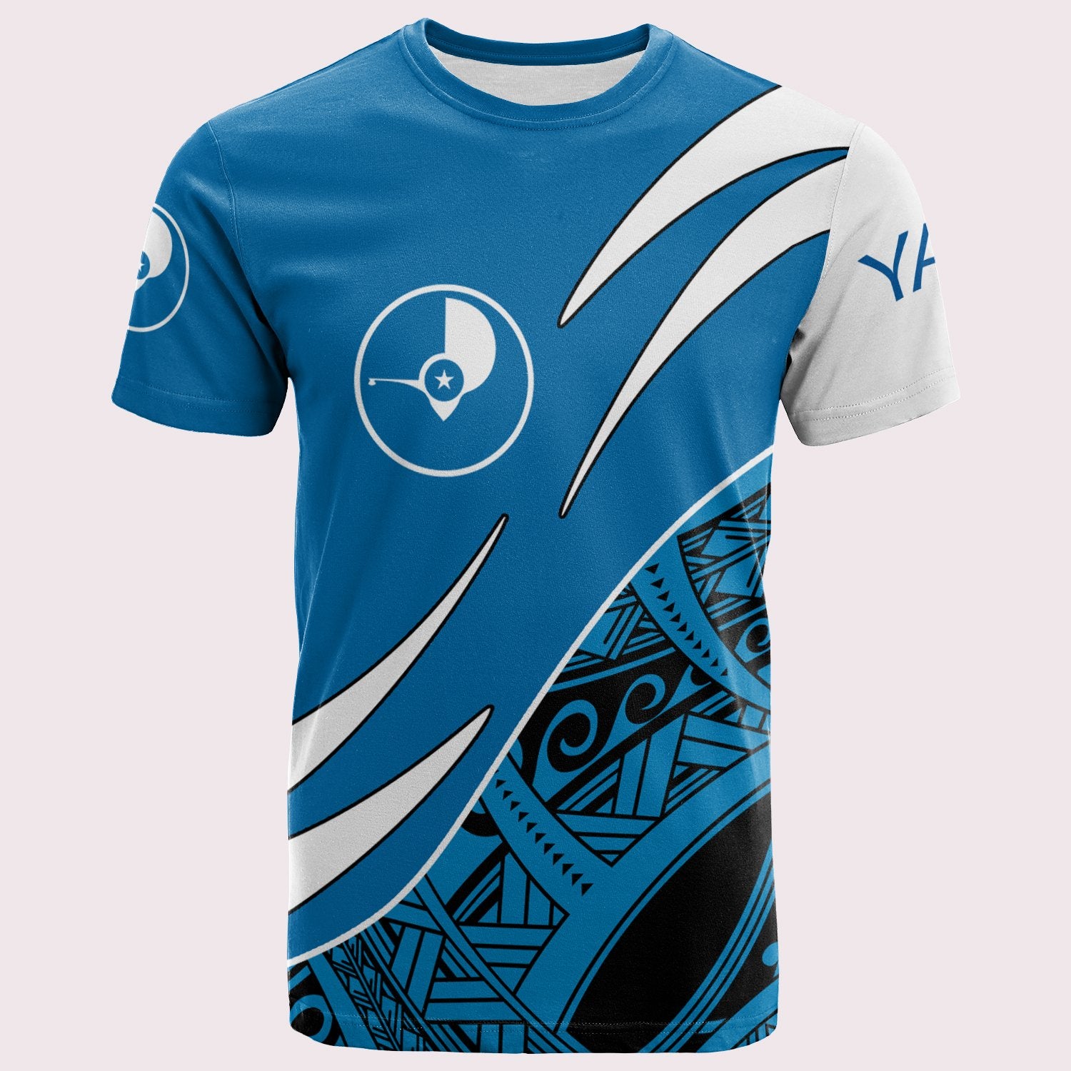 Yap T Shirt Custom Symmetrical Lines Unisex Blue - Polynesian Pride