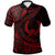 Pohnpei Polo Shirt Plumeria Flowers Red Version Unisex Black - Polynesian Pride