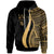 Fiji Hoodie Gold Tentacle Tribal Pattern Crest Unisex Gold - Polynesian Pride