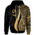 Tonga Zip up Hoodie Gold Tentacle Tribal Pattern Unisex Gold - Polynesian Pride