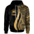 Samoa Zip up Hoodie Gold Tentacle Tribal Pattern Unisex Gold - Polynesian Pride