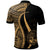 Marshall Islands Polo Shirt Gold Polynesian Tentacle Tribal Pattern Crest - Polynesian Pride