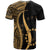 Cook Islands Custom T Shirt Gold Polynesian Tentacle Tribal Pattern - Polynesian Pride