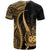 Samoa Custom T Shirt Gold Micronesian Tentacle Tribal Pattern - Polynesian Pride