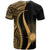 Marshall Islands T Shirt Gold Polynesian Tentacle Tribal Pattern - Polynesian Pride