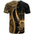 Tuvalu T Shirt Gold Polynesian Tentacle Tribal Pattern - Polynesian Pride