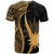 Nauru Custom T Shirt Gold Micronesian Tentacle Tribal Pattern - Polynesian Pride