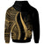 New Caledonia Custom Zip up Hoodie Gold Tentacle Tribal Pattern - Polynesian Pride