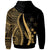 Kosrae Custom Zip up Hoodie Gold Tentacle Tribal Pattern - Polynesian Pride