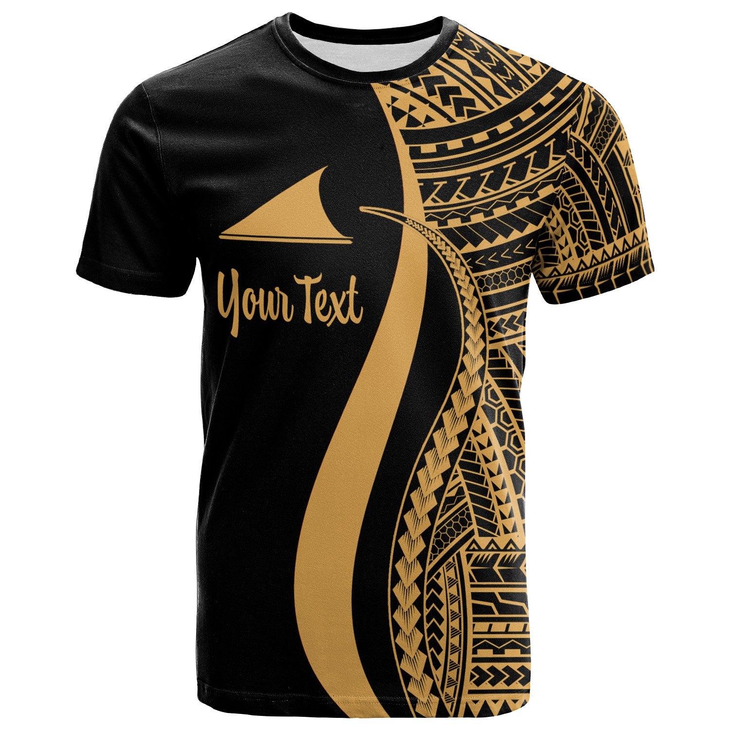 Tokelau Custom T Shirt Gold Micronesian Tentacle Tribal Pattern Unisex Gold - Polynesian Pride