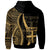 Fiji Custom Zip up Hoodie Gold Tentacle Tribal Pattern - Polynesian Pride