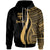 Fiji Custom Zip up Hoodie Gold Tentacle Tribal Pattern Unisex Gold - Polynesian Pride