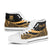 Tuvalu Custom Personalised High Top Shoes Gold - Polynesian Tentacle Tribal Pattern - Polynesian Pride