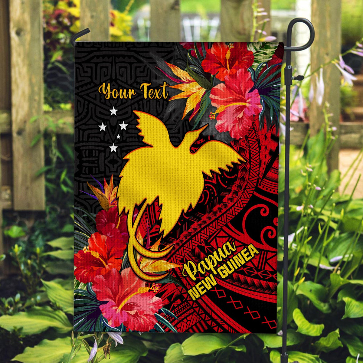(Custom Personalised) Papua New Guinea Flag Bird of Paradise Ver.02 LT13 House Flag - Polynesian Pride